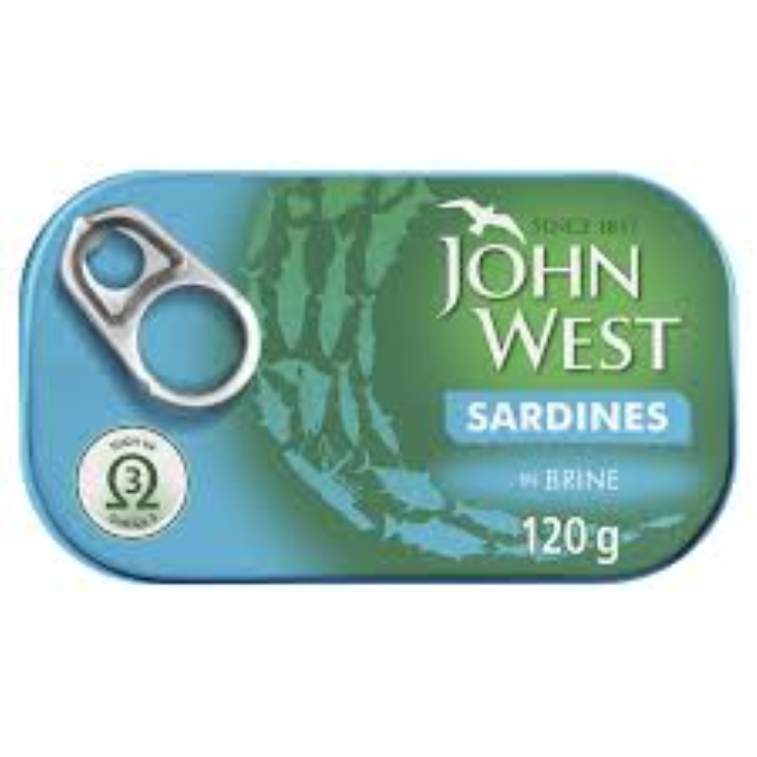 JOHN WEST SARDINE IN BRINE OIL 120G